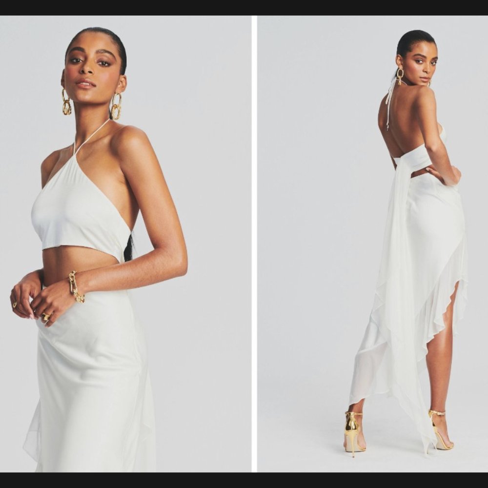 Retrofete White Halter Crop Top New with tag